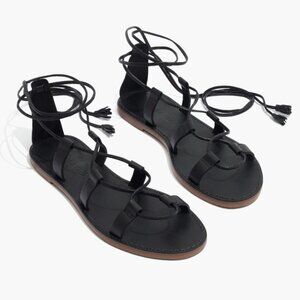 NWT Madewell Boardwalk Lace-Up Sandal True Black